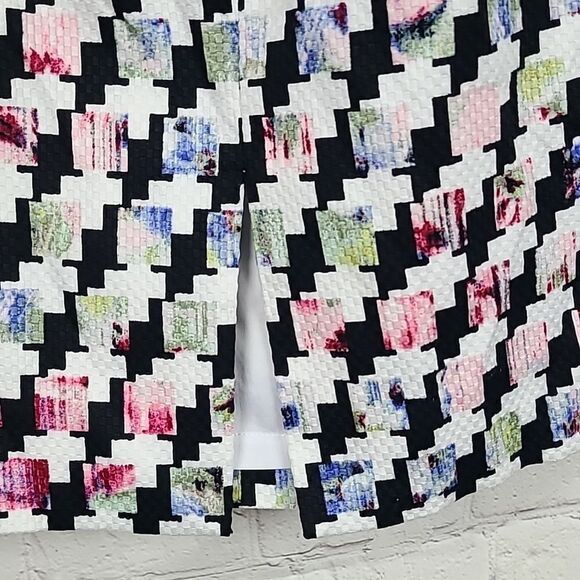 White House Black Market Houndstooth Mixed Print Pencil Skirt Twill Office Wear - Picture 9 of 10